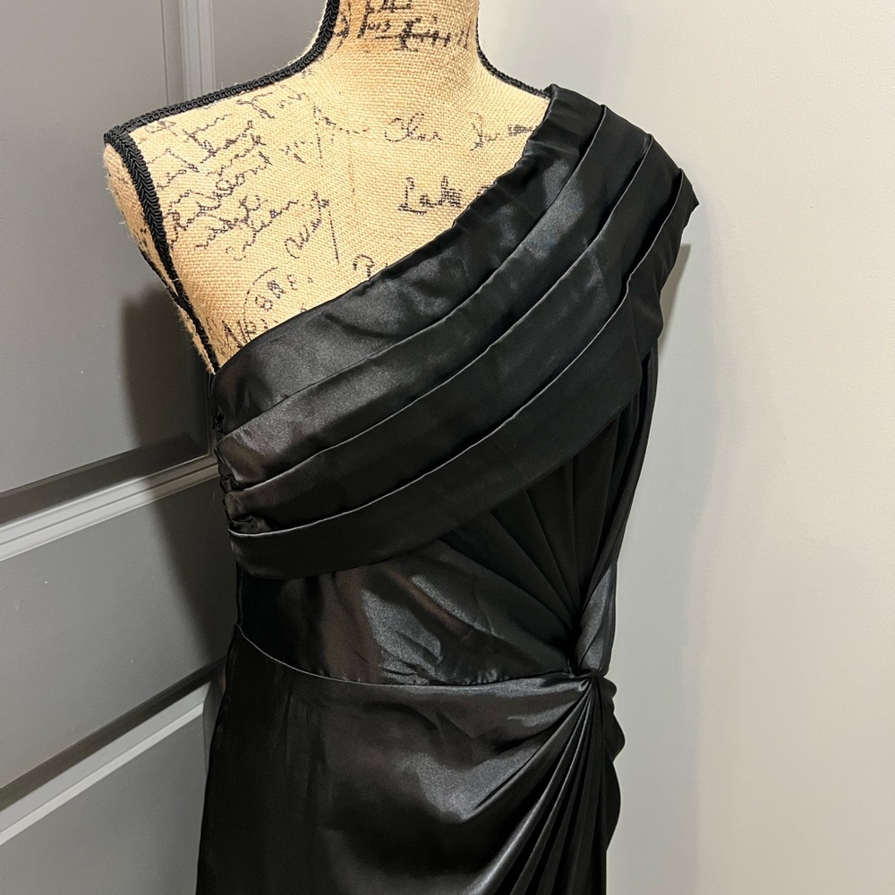 Adrianna Papell Black One-Shoulder Dress